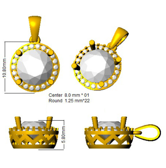 SP3995 — Pendant - 9k Yellow Gold detail