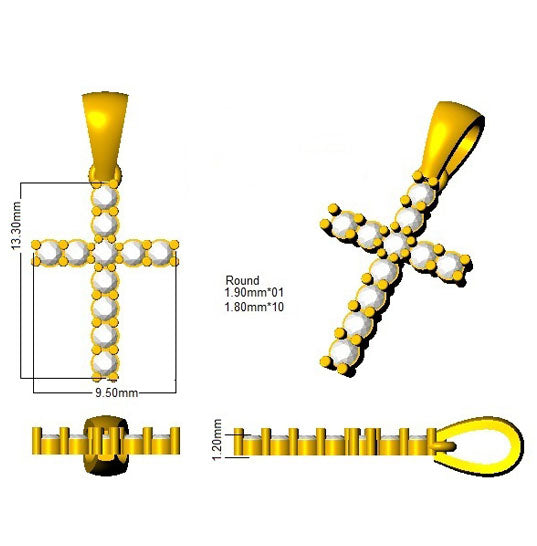 DCHQ1121 — Cross - 9k Yellow Gold detail