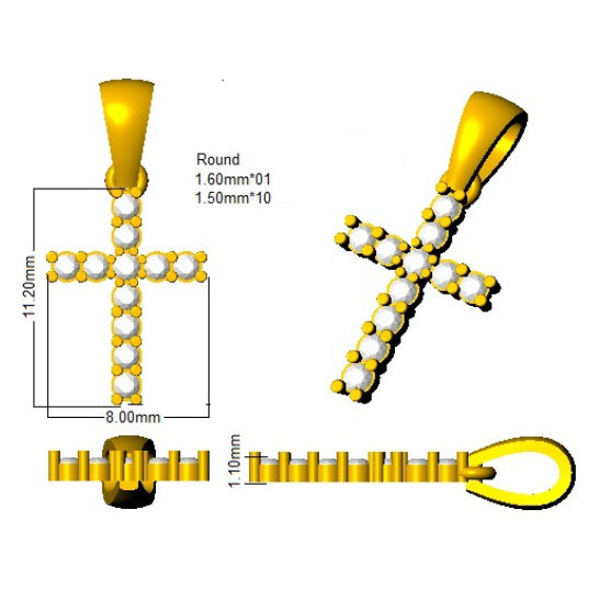 SP4157 — Cross - 9k Yellow Gold detail