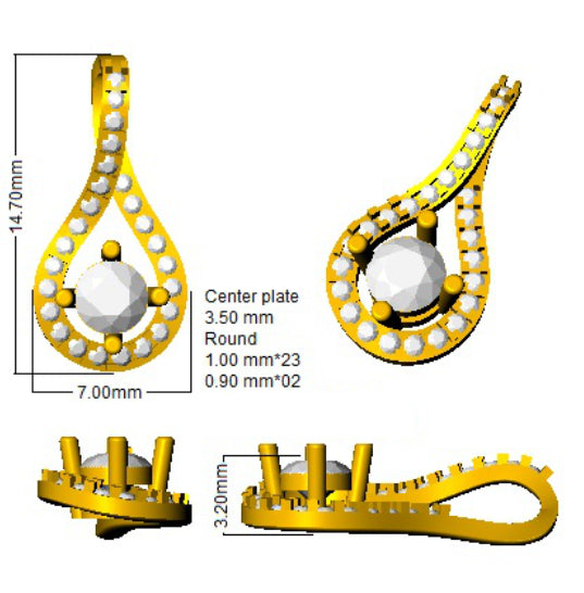 SP4158 — Pendant - 9k Yellow Gold detail