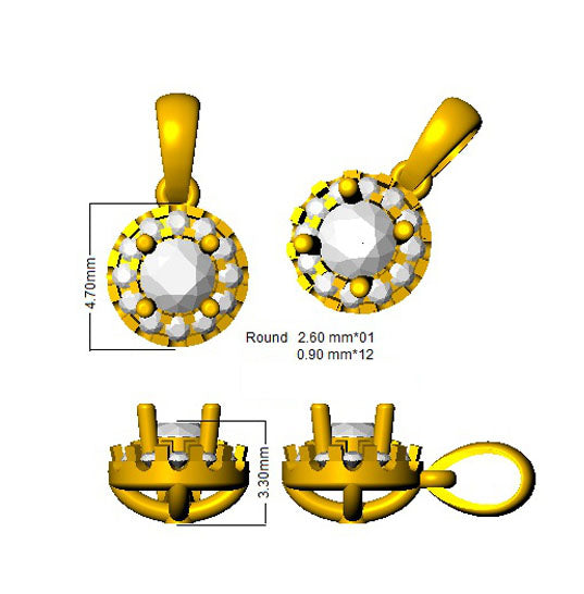 SP4166 — Pendant - 9k Yellow Gold detail