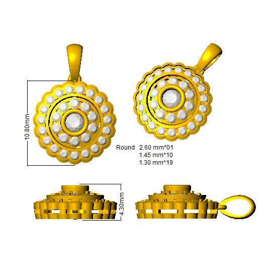 SP4182 — Pendant - 9k Yellow Gold detail