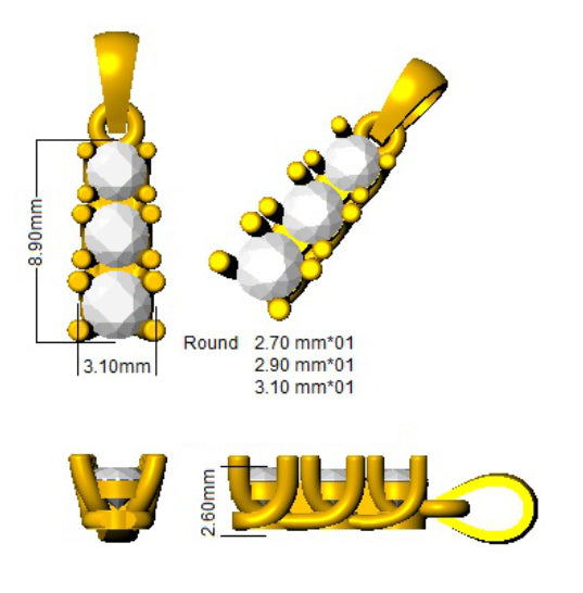 SP4208 — Pendant - 9k Yellow Gold detail