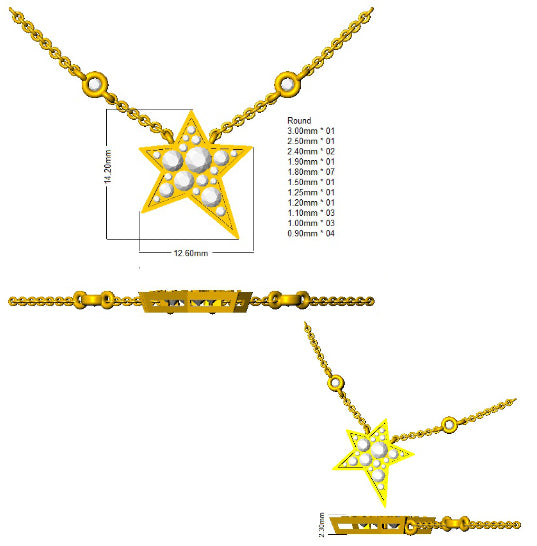 SP4212 — Pendant - 9k Yellow Gold detail