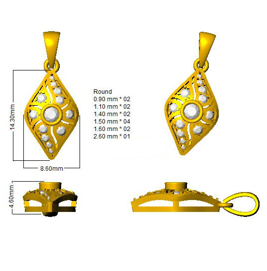 SP4229 — Pendant - 9k Yellow Gold detail
