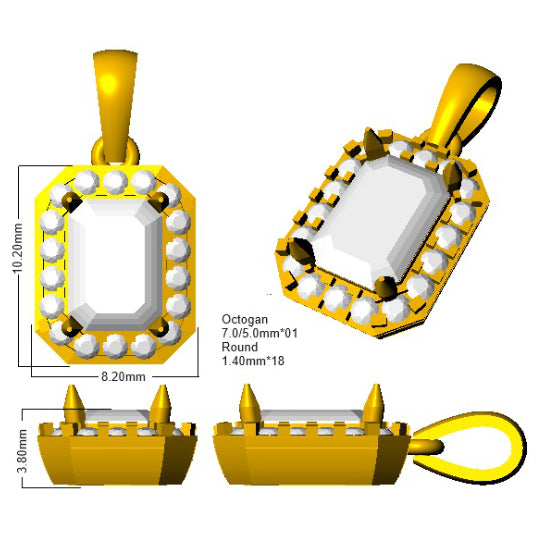 SP4238A — Pendant - 18 KT White Gold detail