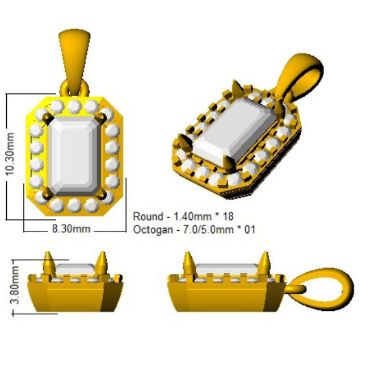 SP4238 — Pendant - 18 KT White Gold detail