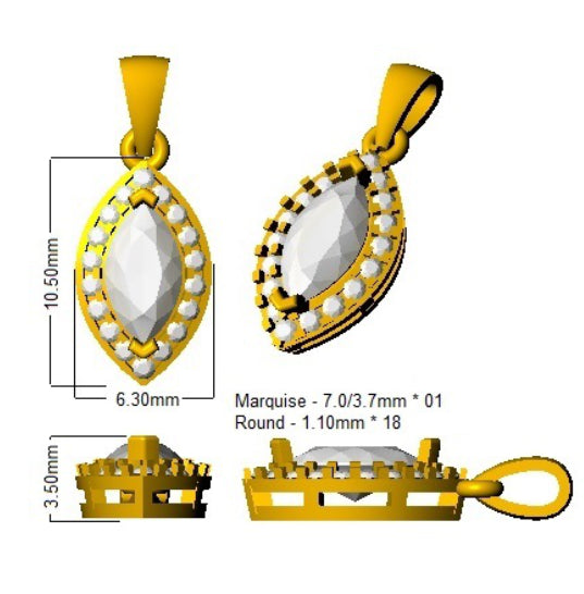 SP4249 — Pendant - 9k Yellow Gold detail