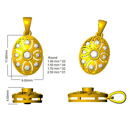 SP4255 — Pendant - 9k Yellow Gold detail