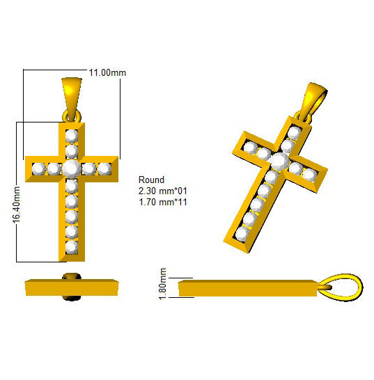 SP4269 — Cross - 9k Yellow Gold detail