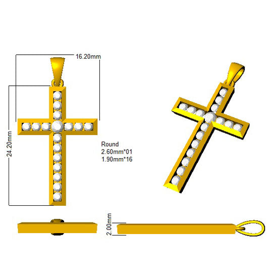 SP4271 — Cross - 9k Yellow Gold detail