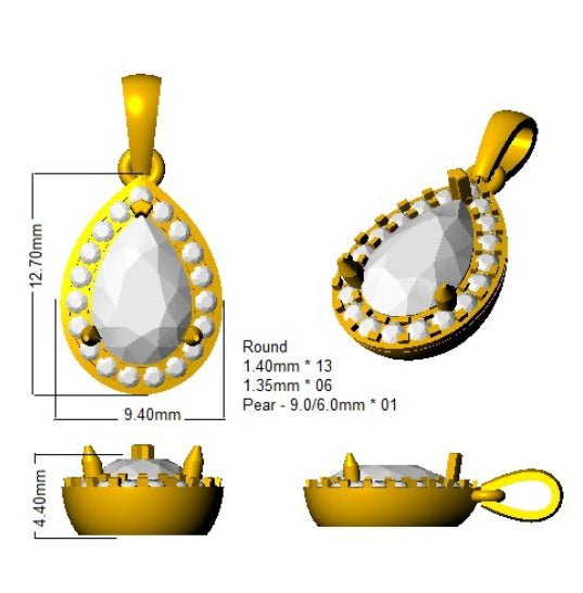 SP4280A — Pendant - 9k Yellow Gold detail