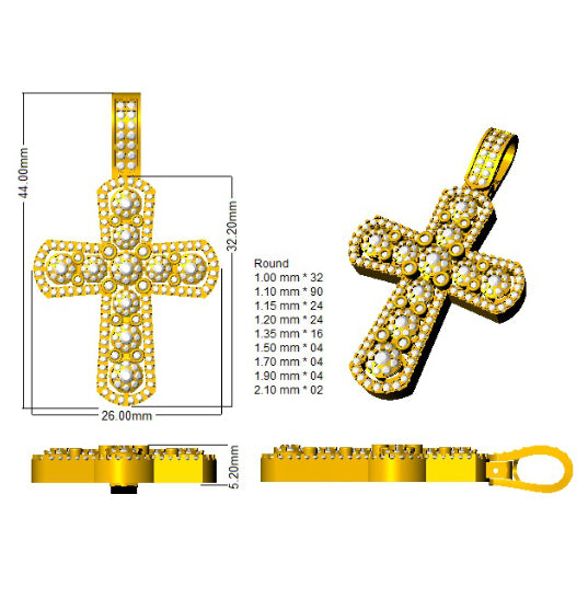 SP4349 — Cross - 9k Yellow Gold detail
