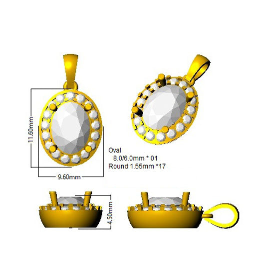 SP4351A — Pendant - 9k Yellow Gold detail