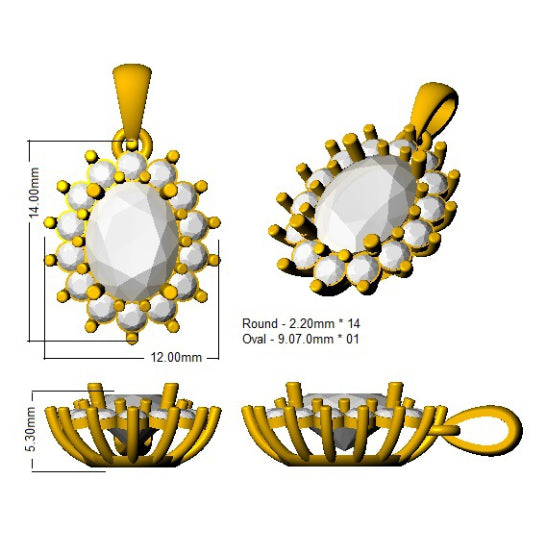 SP4386 — Pendant - 18k Two Tone detail