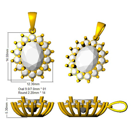 SP4387 — Pendant - 9 KT Yellow Gold detail