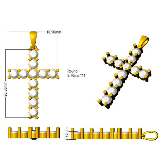 SP4413 — Cross - 9k Yellow Gold detail