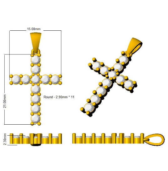 SP4415 — Cross - 9k Yellow Gold detail