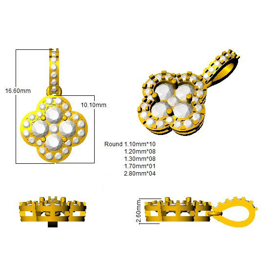 SP4443 — Pendant - 9k Yellow Gold detail