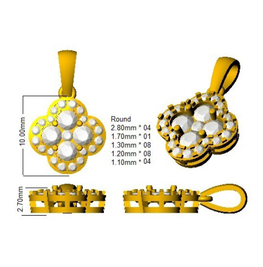 SP4443A — Pendant - 9k Yellow Gold detail