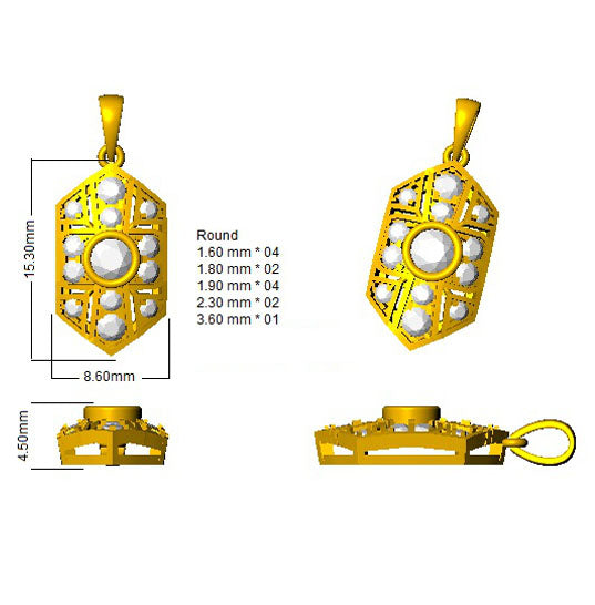 SP4452 — Pendant - 9k Yellow Gold detail