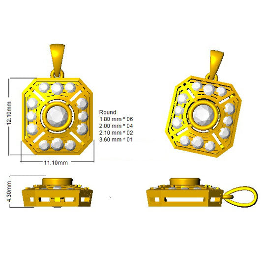 SP4453 — Pendant - 9k Yellow Gold detail