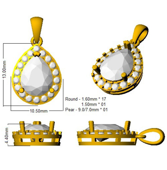 SP4458 — Pendant - 9k Yellow Gold detail