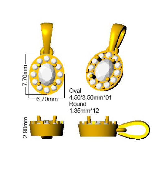 SP4473A — Pendant - 9k Yellow Gold detail