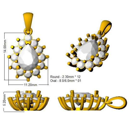 SP4484 — Pendant - 9k Yellow Gold detail