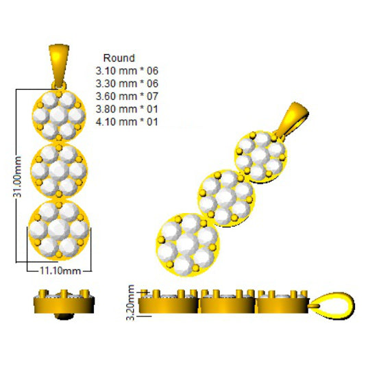 SP4502 — Pendant - 9k Yellow Gold detail