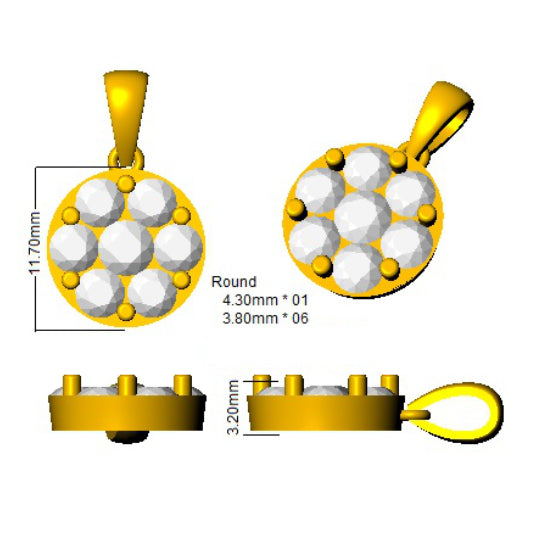 SP4509 — Pendant - 9k Yellow Gold detail
