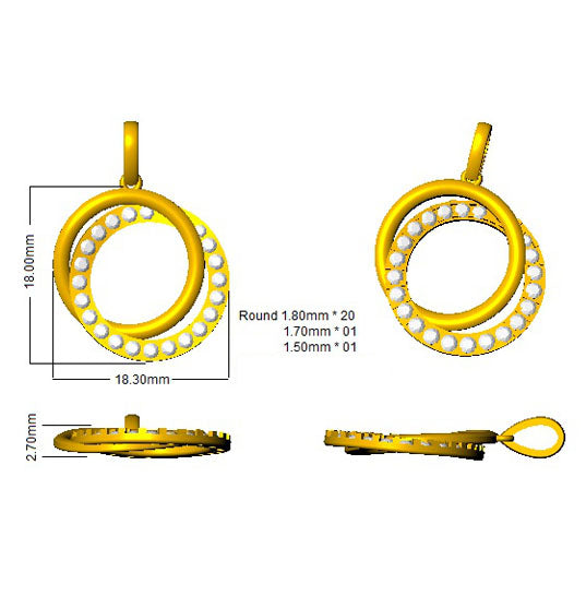 SP4535 — Pendant - 9k Yellow Gold detail