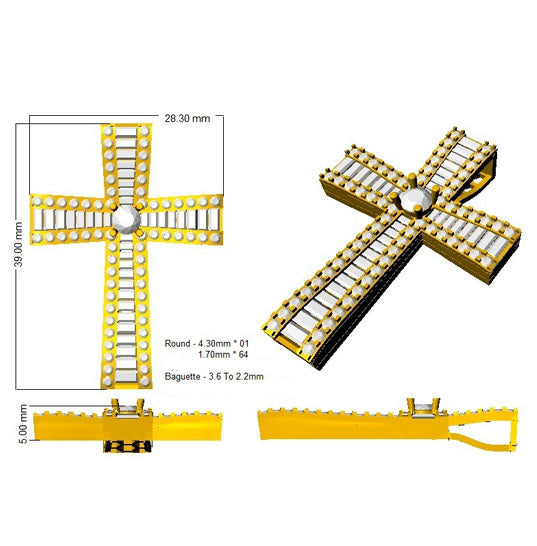 SP4554 — Cross - 9k Yellow Gold detail