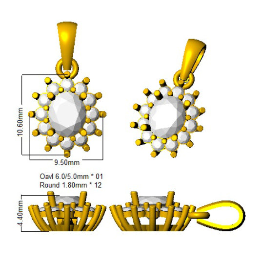 SP4564 — Pendant - 18 KT White Gold detail