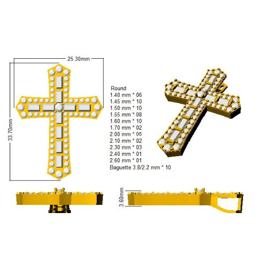 SP4572 — Cross - 9k Yellow Gold detail