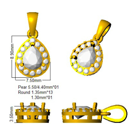 SP4577 — Pendant - 9k Yellow Gold detail