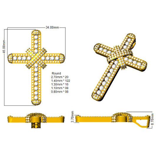 SP4606 — Cross - 9k Yellow Gold detail