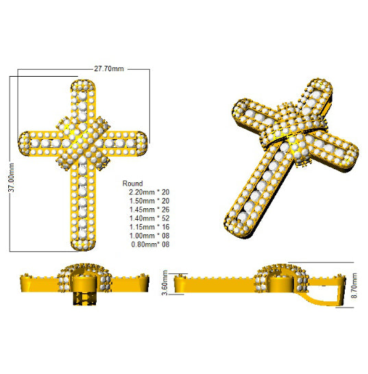 SP4609 — Cross - 9k Yellow Gold detail