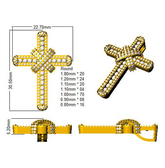 SP4611 — Cross - 9k Yellow Gold detail