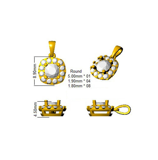 SP4639 — Pendant - 9k Yellow Gold detail