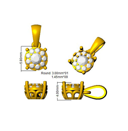 SP4650 — Pendant - 9 KT Yellow Gold detail