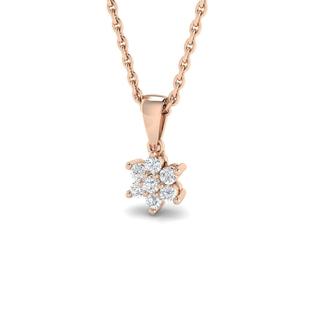 0.06ct Round Lab Diamond Pendant in Platinum - 9k Rose Gold