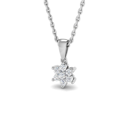 0.06ct Round Lab Diamond Pendant in Platinum - 18k White Gold