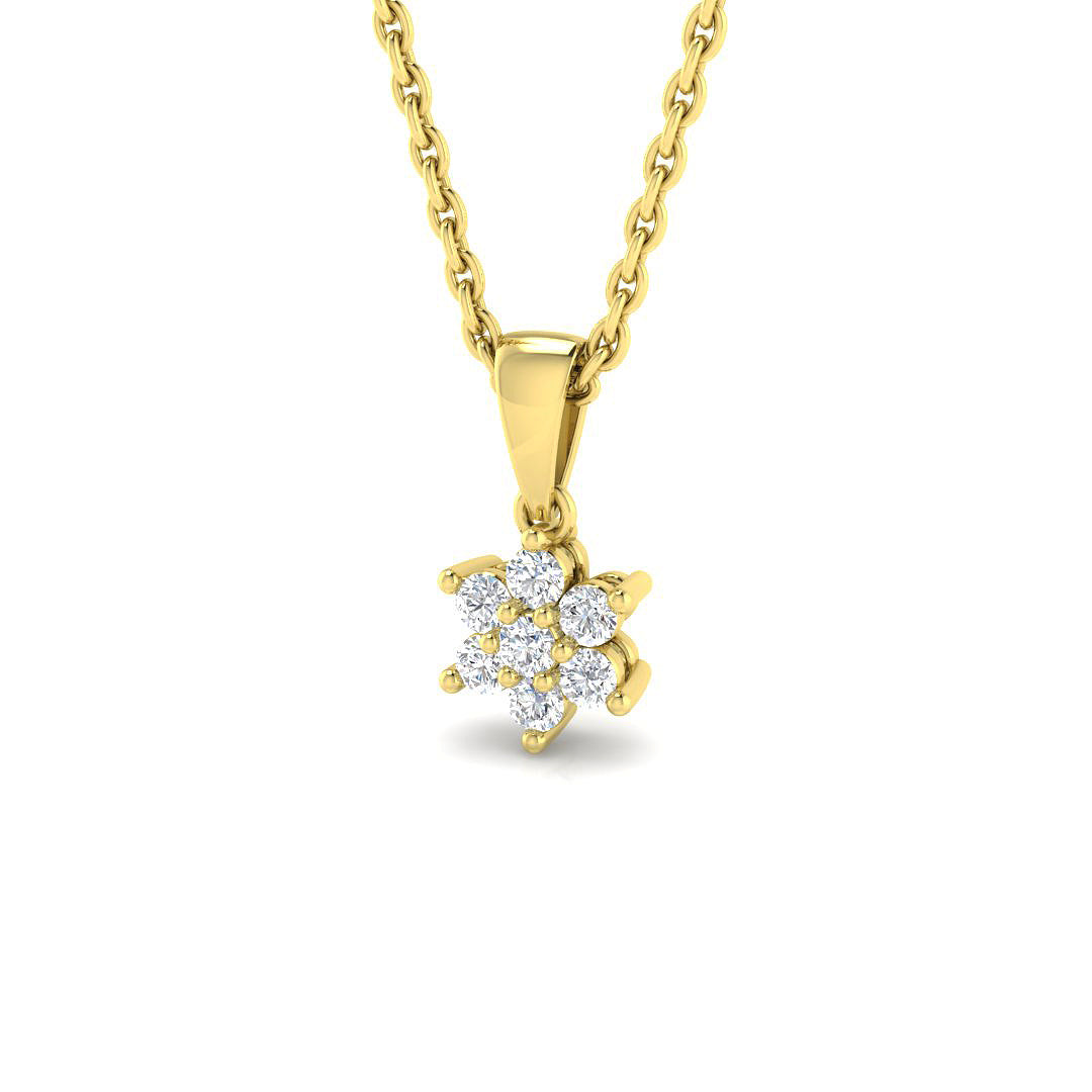 0.06ct Round Lab Diamond Pendant in Platinum - 18k Yellow Gold