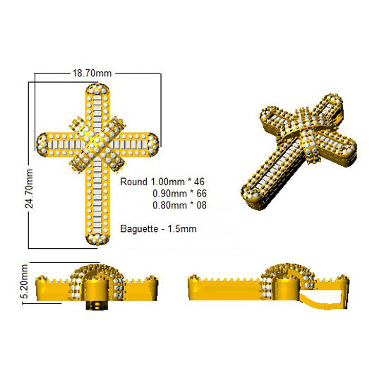 SP4732 — Cross - 9k Yellow Gold detail