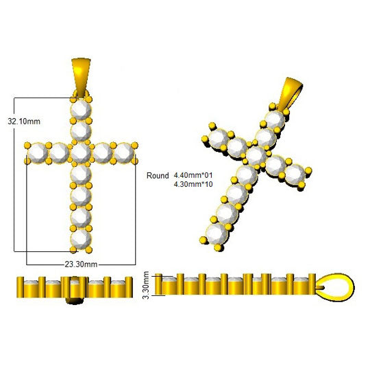 SP4738 — Cross - 9k Yellow Gold detail