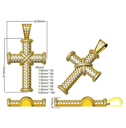 SP4742 — Cross - 9k Yellow Gold detail