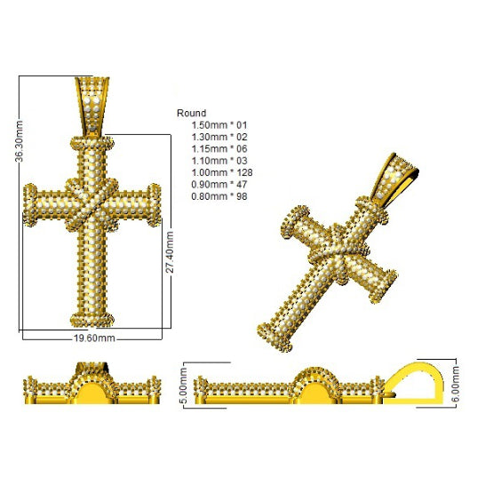 SP4743 — Cross - 18k Yellow Gold detail