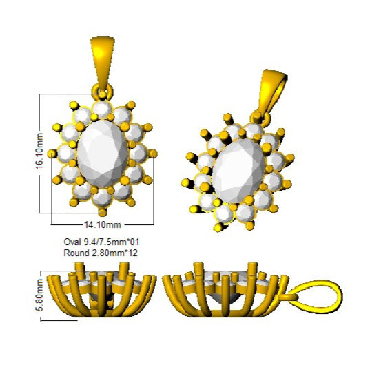 SP4744 — Pendant - 9k Yellow Gold detail