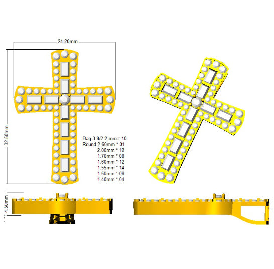 SP4745 — Cross - 9k Yellow Gold detail
